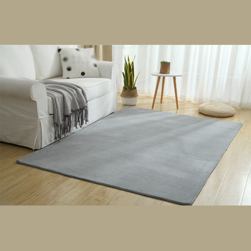 Tapis gris salon de couleur pure de tapis de tapis en polyester