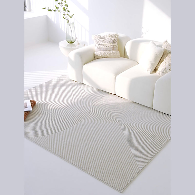 Grey Modern Area Carpet Polyester Stripe Pattern Rug Stain Resistant Area Rug for Home Decoration