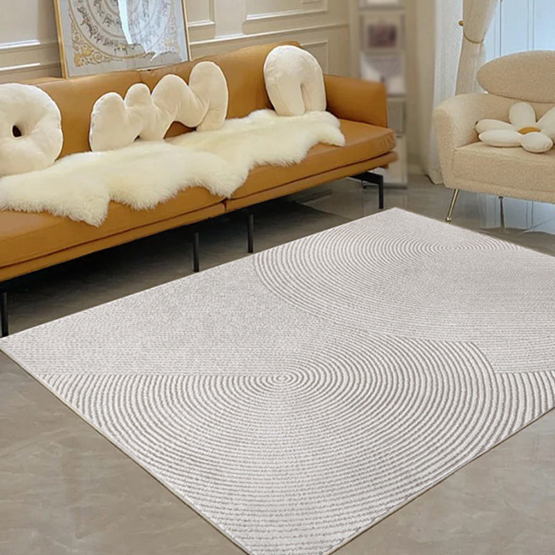 Grey Modern Area Carpet Polyester Stripe Pattern Rug Stain Resistant Area Rug for Home Decoration