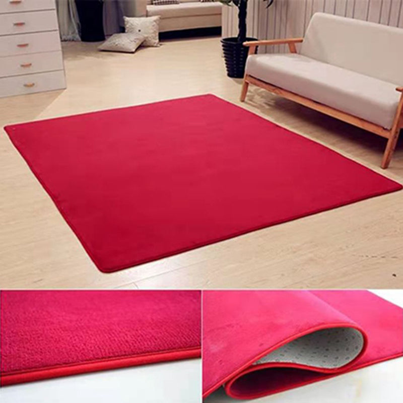 Tapis rose décontracté polyester pur espace tapis lavable pour le salon