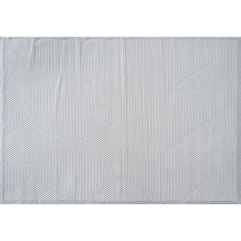 Fancy Grey Stripe Print Rug Polyester Modern Area Rug Easy Care Area Carpet for Living Room