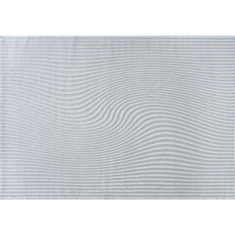Fancy Grey Stripe Print Rug Polyester Modern Area Rug Easy Care Area Carpet for Living Room