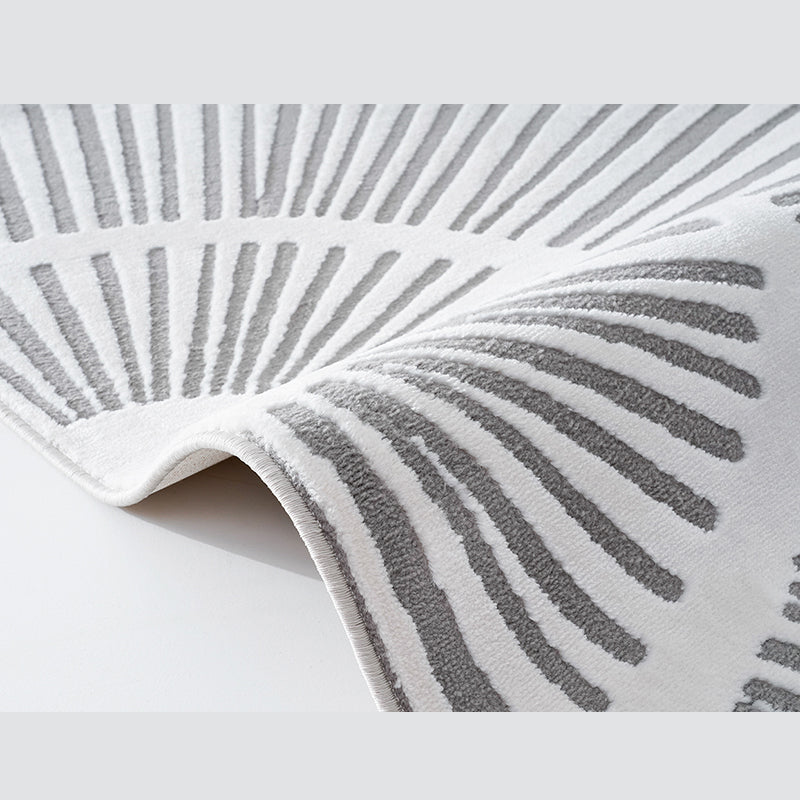 Fancy Grey Stripe Print Rug Polyester Modern Area Rug Easy Care Area Carpet for Living Room