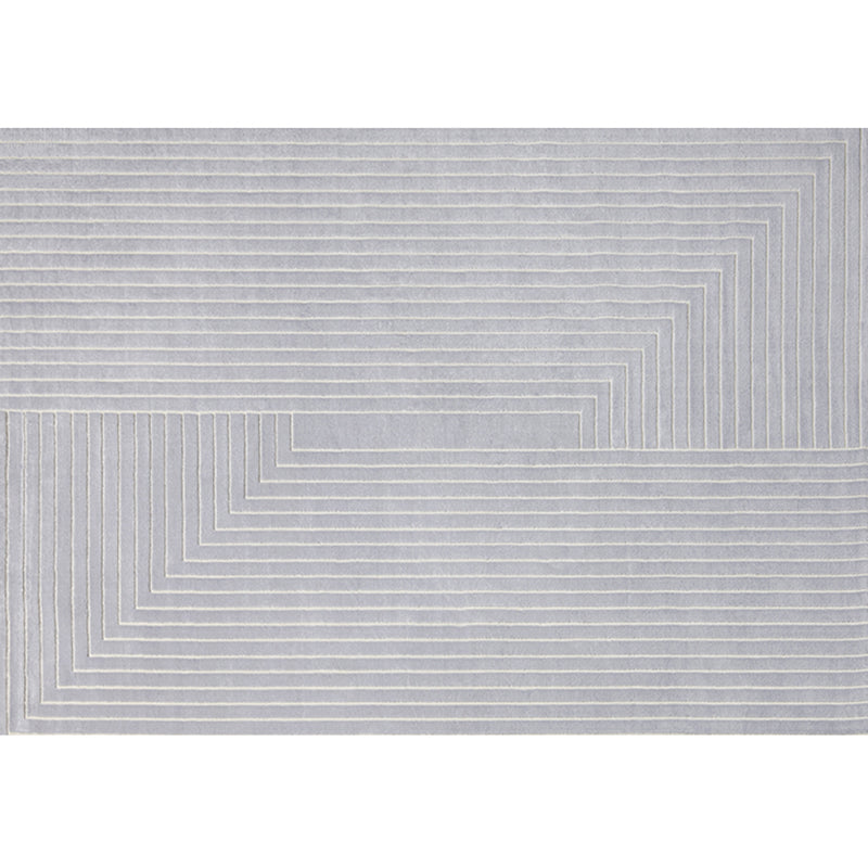 Grey Modern Area Carpet Polyester Stripe Pattern Rug Easy Care Area Rug for Home Decor