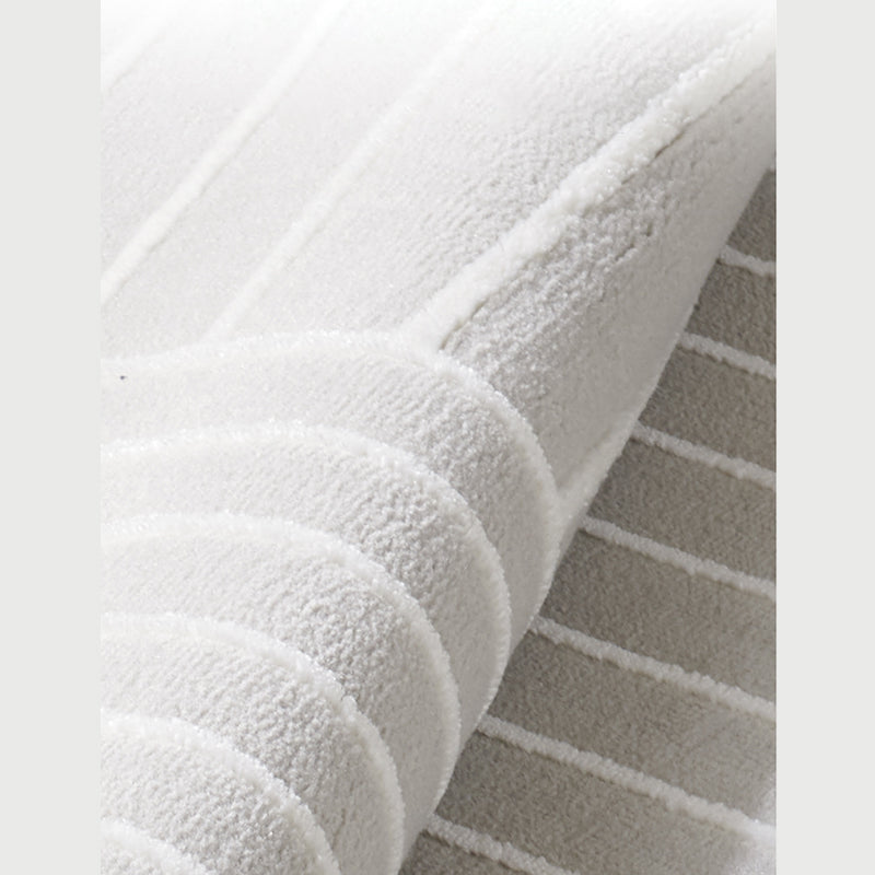 Grey Modern Area Carpet Polyester Stripe Pattern Rug Easy Care Area Rug for Home Decor