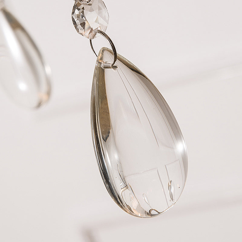 Modernismus Tränenhänge hängende Kronleuchterkristall 3 Glühbirnen Anhänger Lichtkit in Messing mit/ohne Schatten