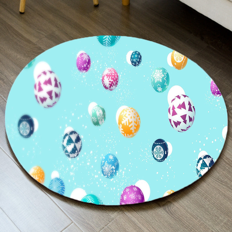 Classic Area Carpet Polyster Christmas Theme Indoor Rug Washable Anti-Slip Rug for Home Decoration