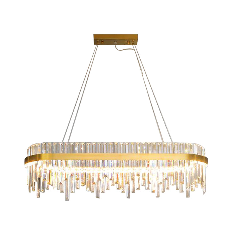 1-Tier Chandelier Lamp Modernist Crystal LED Gold Ceiling Pendant Light for Dining Room