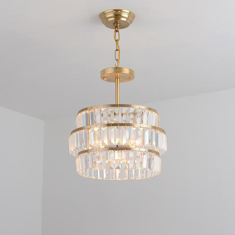 Lustre en laiton plafond moderniste 3 ampoules coupées suspension suspension