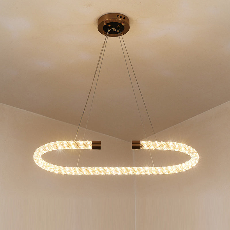 Crystal moderne Crystal moderne de lustre à plier 31,5 "/ 39" / 47 "L'emplacement en laiton à LED de large