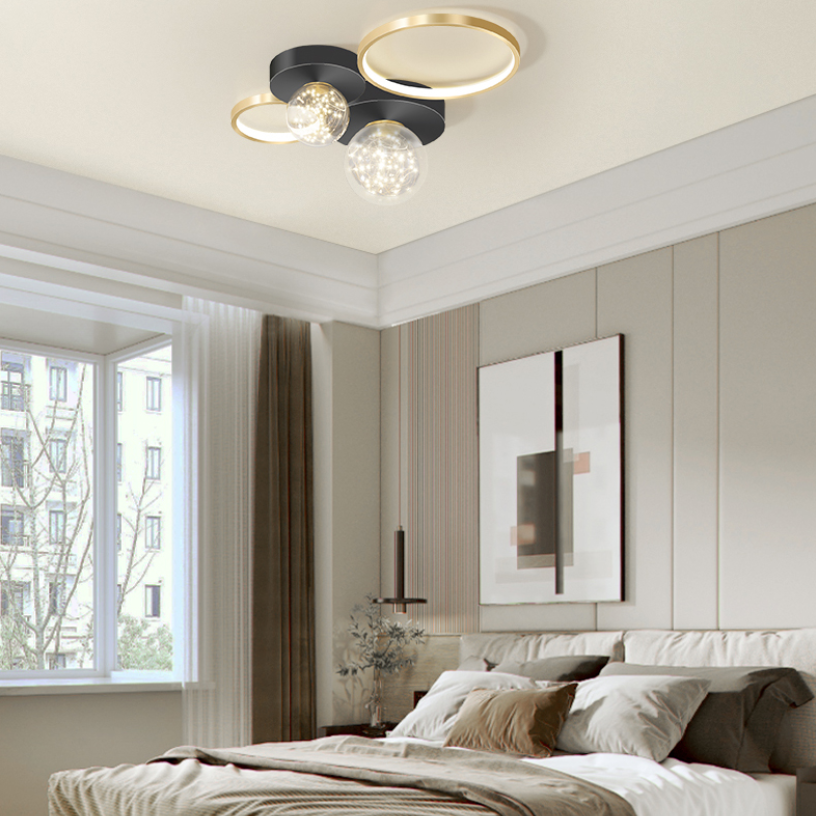 New Modern LED Metal Flush Light Black Flush Mount Ceiling Light for Living Room