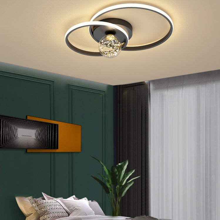 1-Luz de techo de color negro Montura de LED de metal de montaje en negro de techo para dormitorio