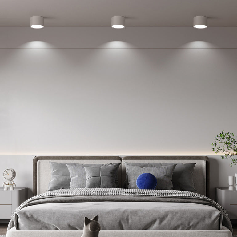 Nuevo Luz empotrada LED cilíndrica moderna, 1 luz, accesorio de iluminación de techo de aluminio para