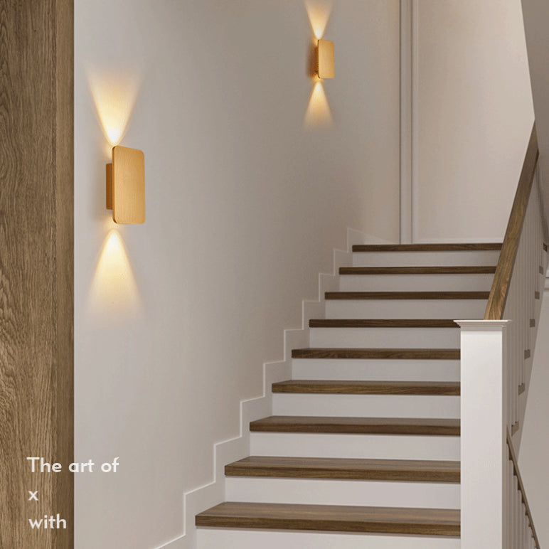 Aluminum Rectangular Wall Light Sconces Postmodern 2 Lights Sconce Light Fixtures for Living Room