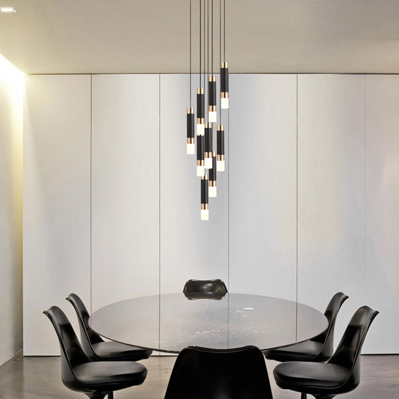 Plafonnage suspendu à suspension LED minimaliste suspension cylindrique suspension