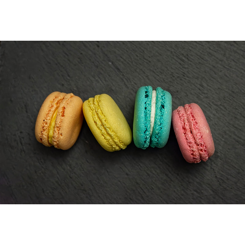 Tempting Macaron Snack Mural Wallpaper for Bakery Cake Shop, Commerce Decor