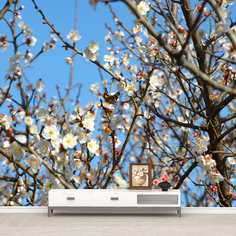 Modern Blossoming Flower Wall Paper Murals Stain Resistant Wall Decor for Bedroom