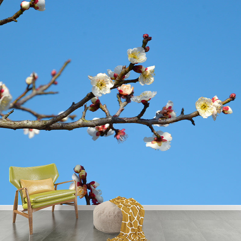 Modern Blossoming Flower Wall Paper Murals Stain Resistant Wall Decor for Bedroom