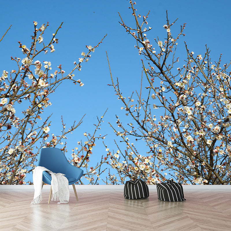 Modern Blossoming Flower Wall Paper Murals Stain Resistant Wall Decor for Bedroom