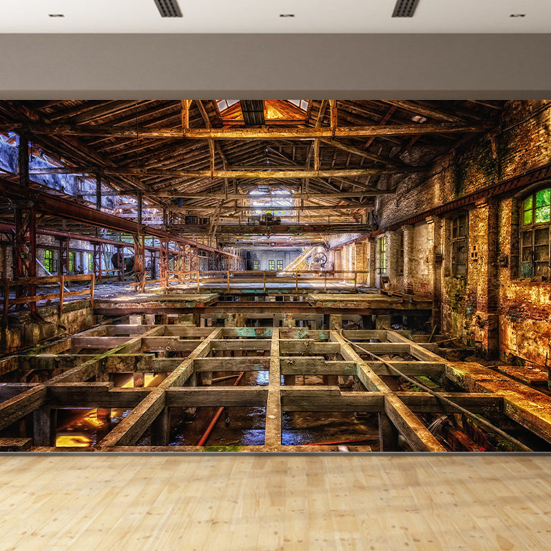 Industrial Style Extensive Space Mural Wallpaper Living Room Wall Covering, Customed Size