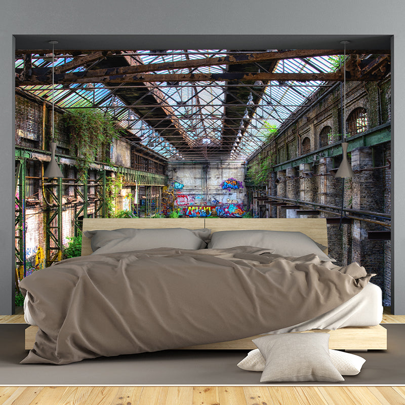 Industrial Style Extensive Space Mural Wallpaper Living Room Wall Covering, Customed Size