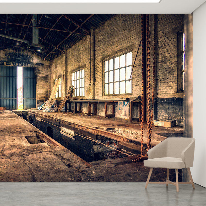 Industrial Style Extensive Space Mural Wallpaper Living Room Wall Covering, Customed Size