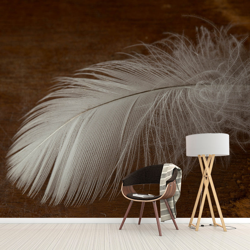 Feather Mural Wallpaper for Sitting Room Decoration, Customized Size Available