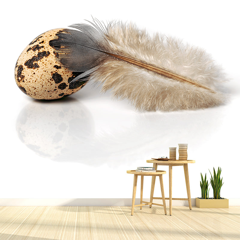 Feather Mural Wallpaper for Sitting Room Decoration, Customized Size Available