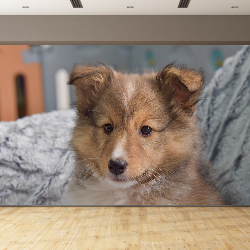Cute Dog Mural Decal for Living Room Animals Waterproof Wall Art, Custom Made
