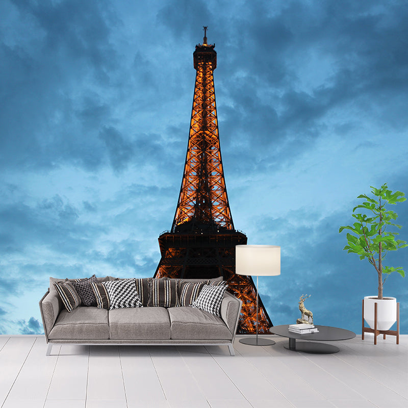 Famous Eiffel Tower Mural Wallpaper for Living Room Decor, Made to Measure