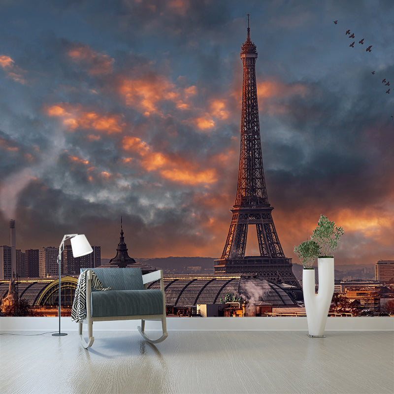 Famous Eiffel Tower Mural Wallpaper for Living Room Decor, Made to Measure