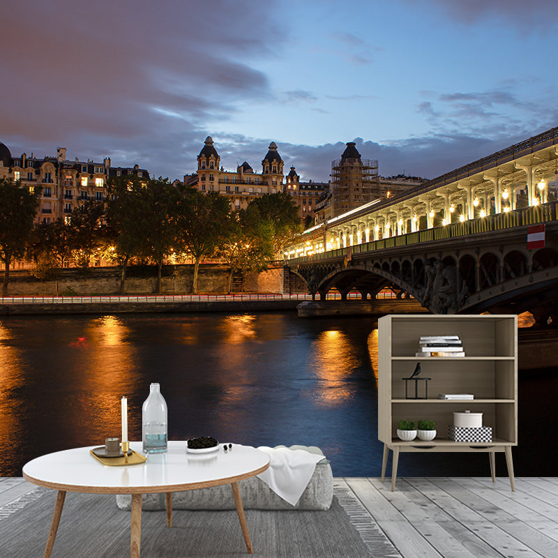 City View Mural Modern Moisture Resistant Wall Covering, Customized Size