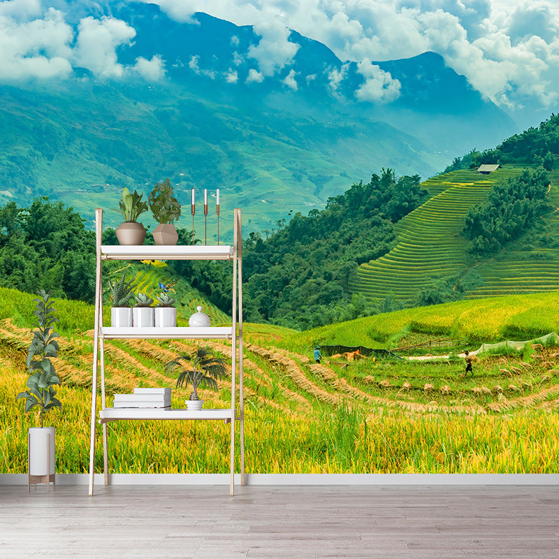 Wheat Field Mural Stain Resistant Wall Art for Dining Room, Optional Size