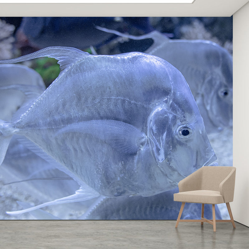 Tropical Fish Sea Bottom Mural Wallpaper Moisture Resistant Contemporary Wall Covering for Bedroom