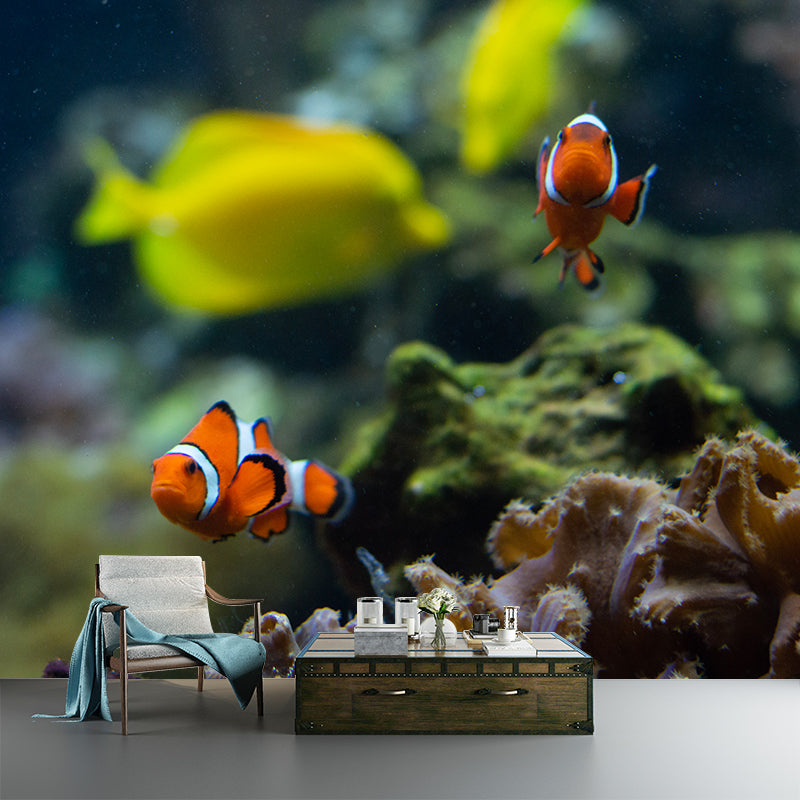 Tropical Seabed Mural Full Size Wall Decoration for Living Room, Waterproof