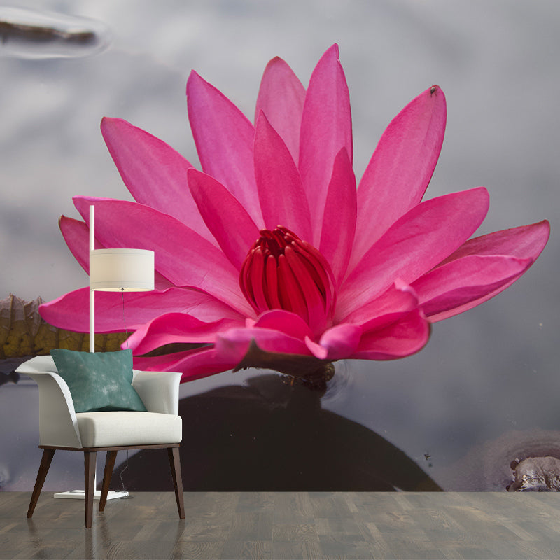 Blooming Flower Wall Mural Water-Resistant Contemporary Wall Covering for Bedroom