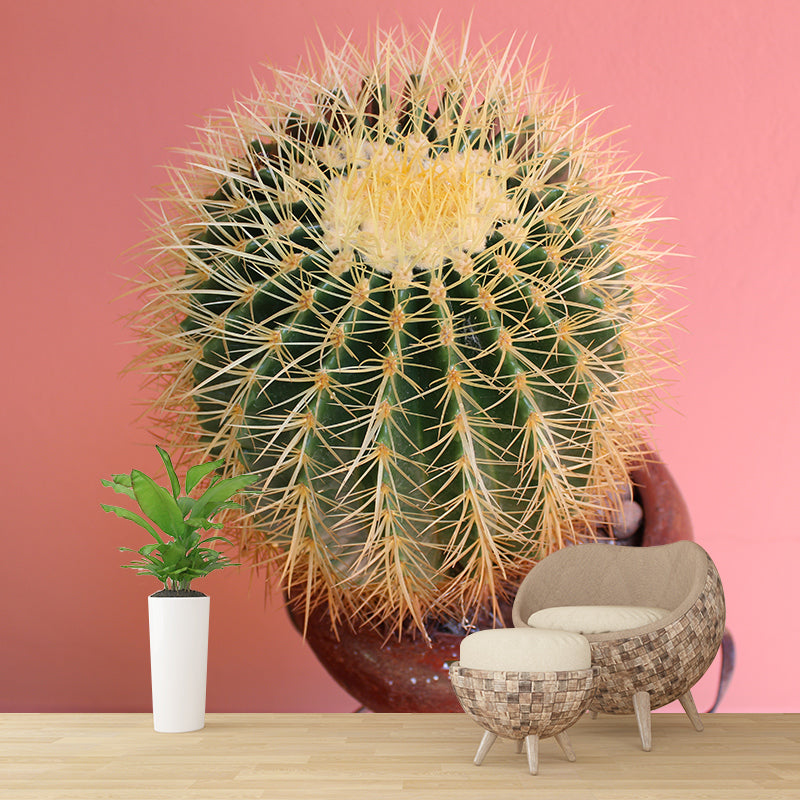 Tropical Cactus Mural Wallpaper Water Resistant Wall Decor for Bedroom