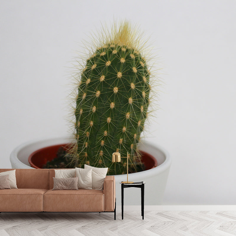 Tropical Cactus Plant Wall Mural Decal Customized Size Minimalist Wall Art for Meeting Room