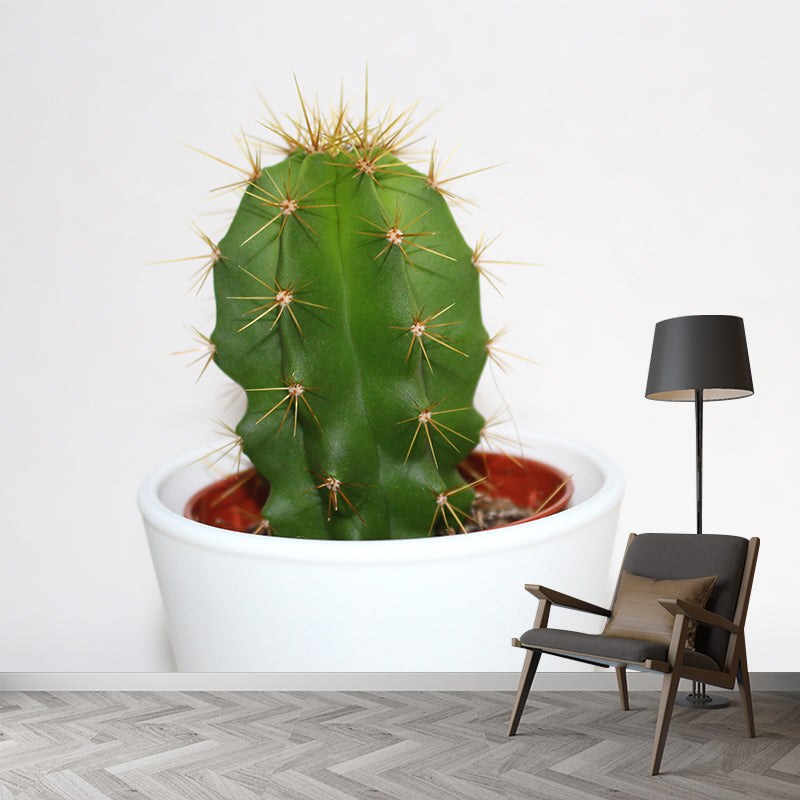 Tropical Cactus Plant Wall Mural Decal Customized Size Minimalist Wall Art for Meeting Room