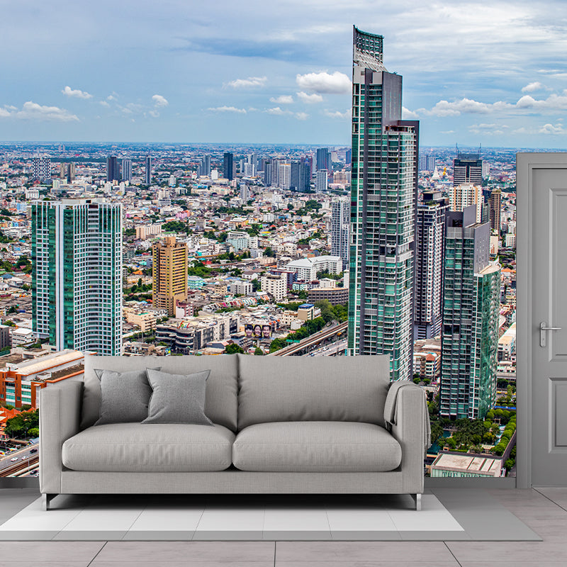 Thailand Cityscape Minimalist Wall Covering for Living Room, Size Optional