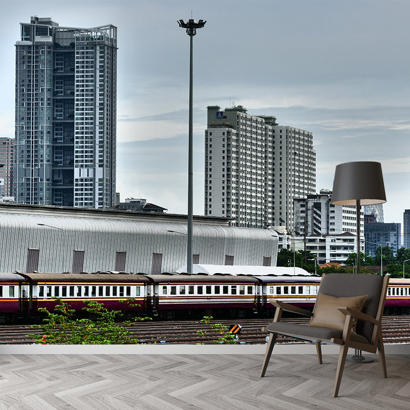 Thailand Cityscape Minimalist Wall Covering for Living Room, Size Optional