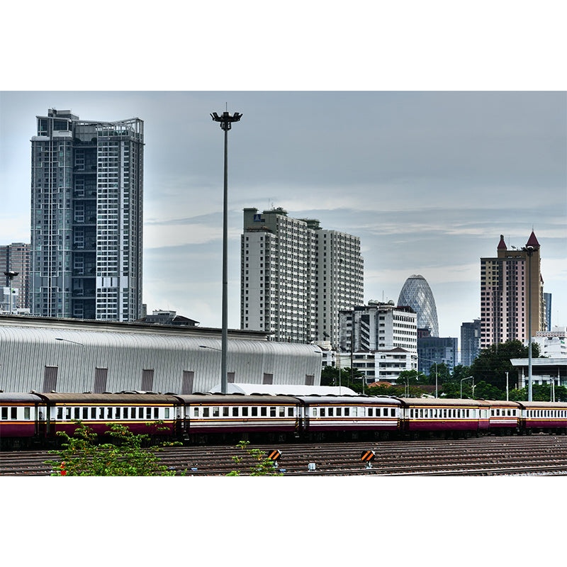 Thailand Cityscape Minimalist Wall Covering for Living Room, Size Optional