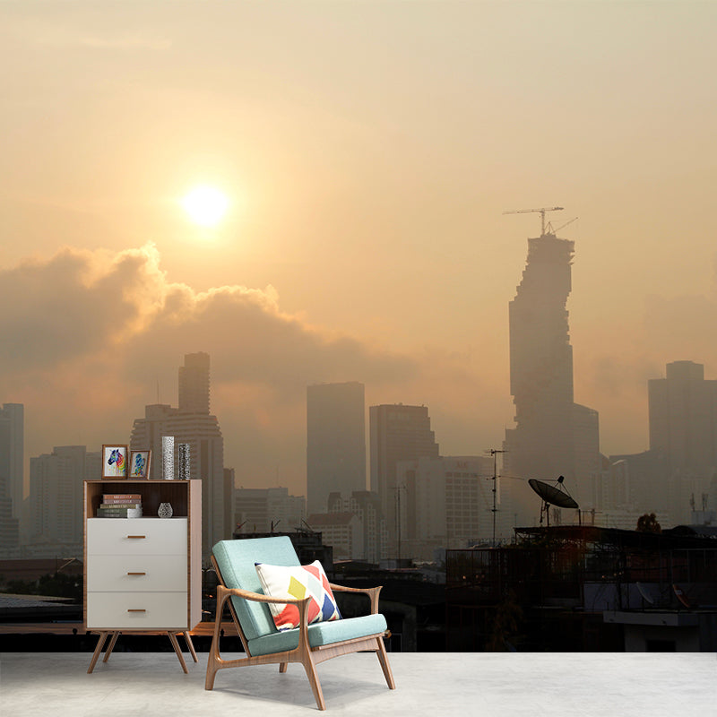 Thailand Cityscape Minimalist Wall Covering for Living Room, Size Optional