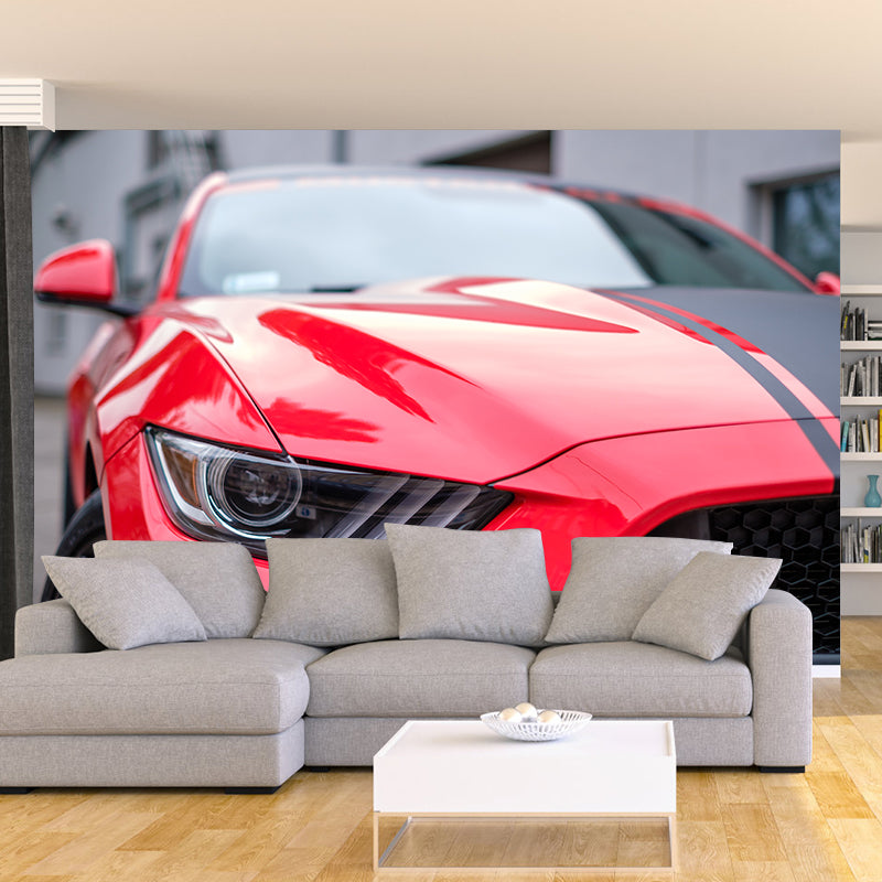 Train Mural Wallpaper Modern Transportation Stain Resistant Wall Covering