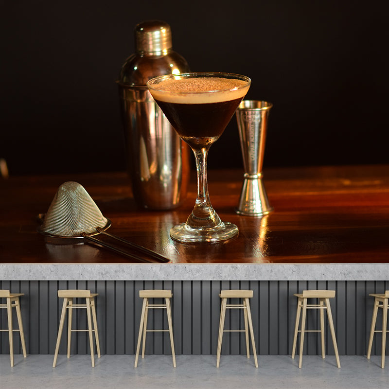 Cocktail Mural Wallpaper Unique Decorative Restaurant Wall Art, Custom Size Available
