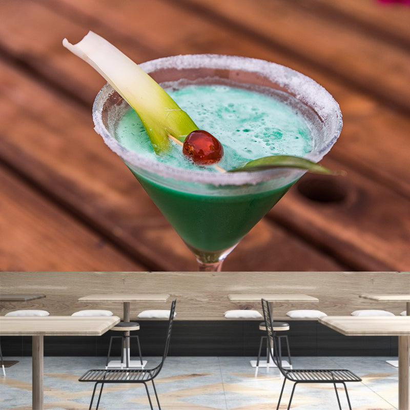 Cocktail Mural Wallpaper Unique Decorative Restaurant Wall Art, Custom Size Available