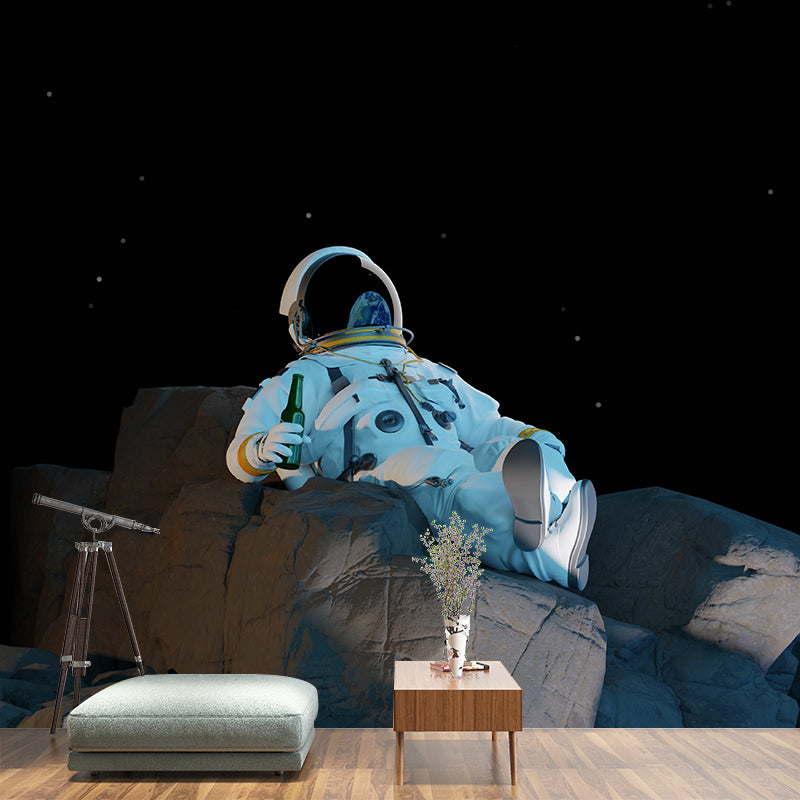 Astronaut Wall Decals Outer Space Mural for Bedroom Stain Resistant, Customer Size