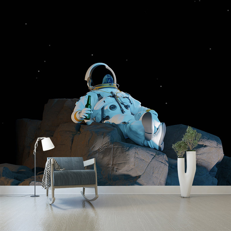 Astronaut Wall Decals Outer Space Mural for Bedroom Stain Resistant, Customer Size