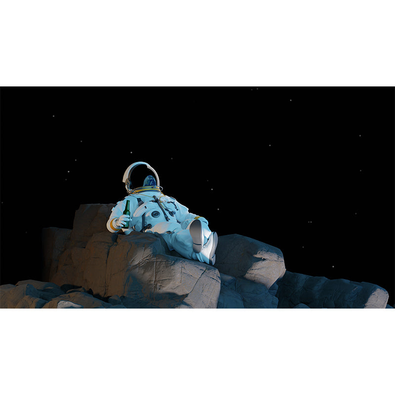 Astronaut Wall Decals Outer Space Mural for Bedroom Stain Resistant, Customer Size