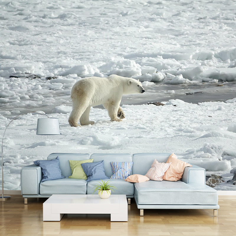 Photography Mural Wall Decor Polar Bear Mildew Resistant Living Room Wall Mural Wall Art